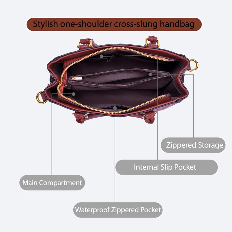 Tigpoy Women's Handbags Fashion Leather Handbags Purses for women Tote Bag Shoulder Bag Top Handle Satchel Fall Purse - Image 4
